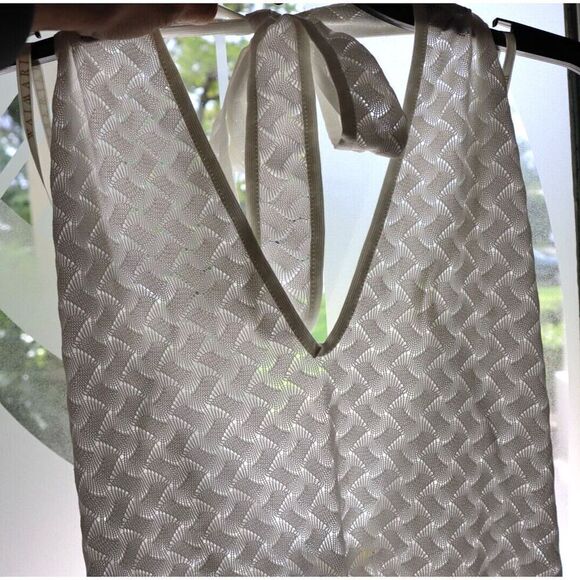 Waimari D267LCW Women's Sz Medium White Levisa Fringe Hem Halter Midi Dress - Picture 12 of 15